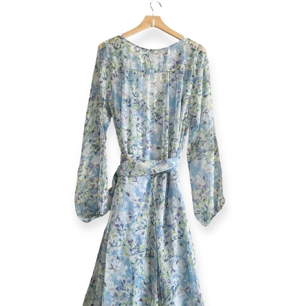 NWT Eywasouls Malibu | Lara Long Sleeve Dress., blue floral, Size M/L - Picture 8 of 16